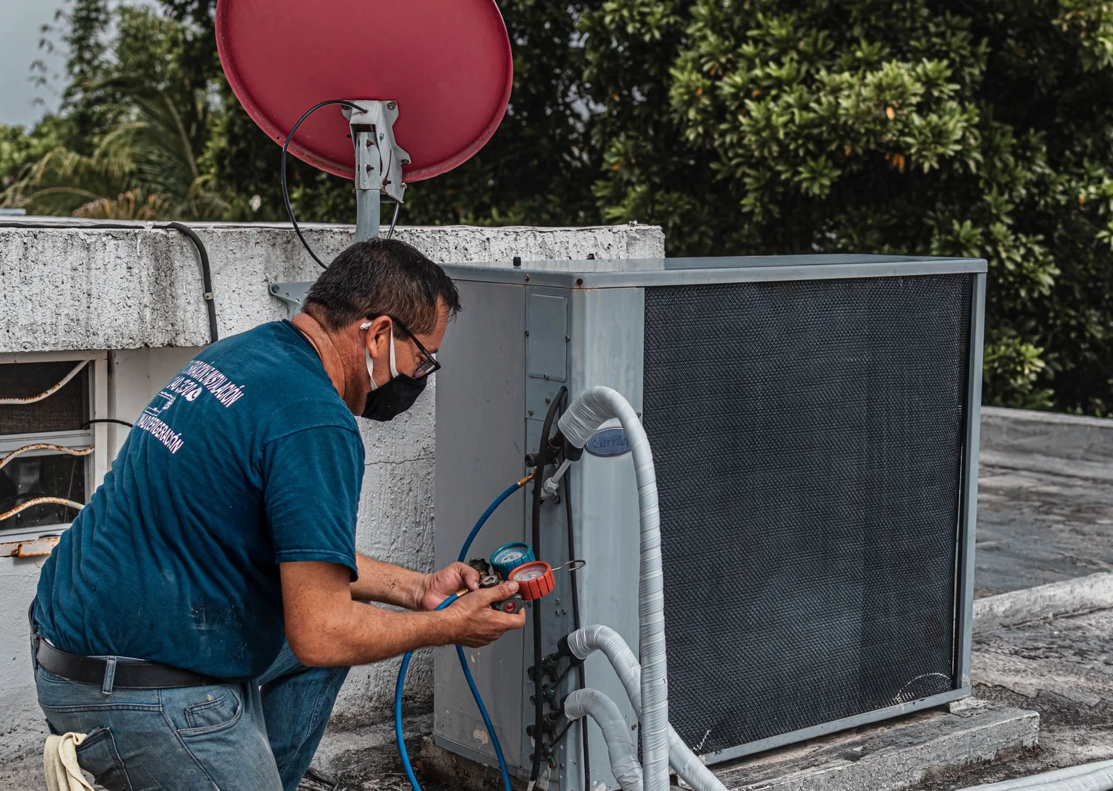 Technician diagnosing a furnace control board